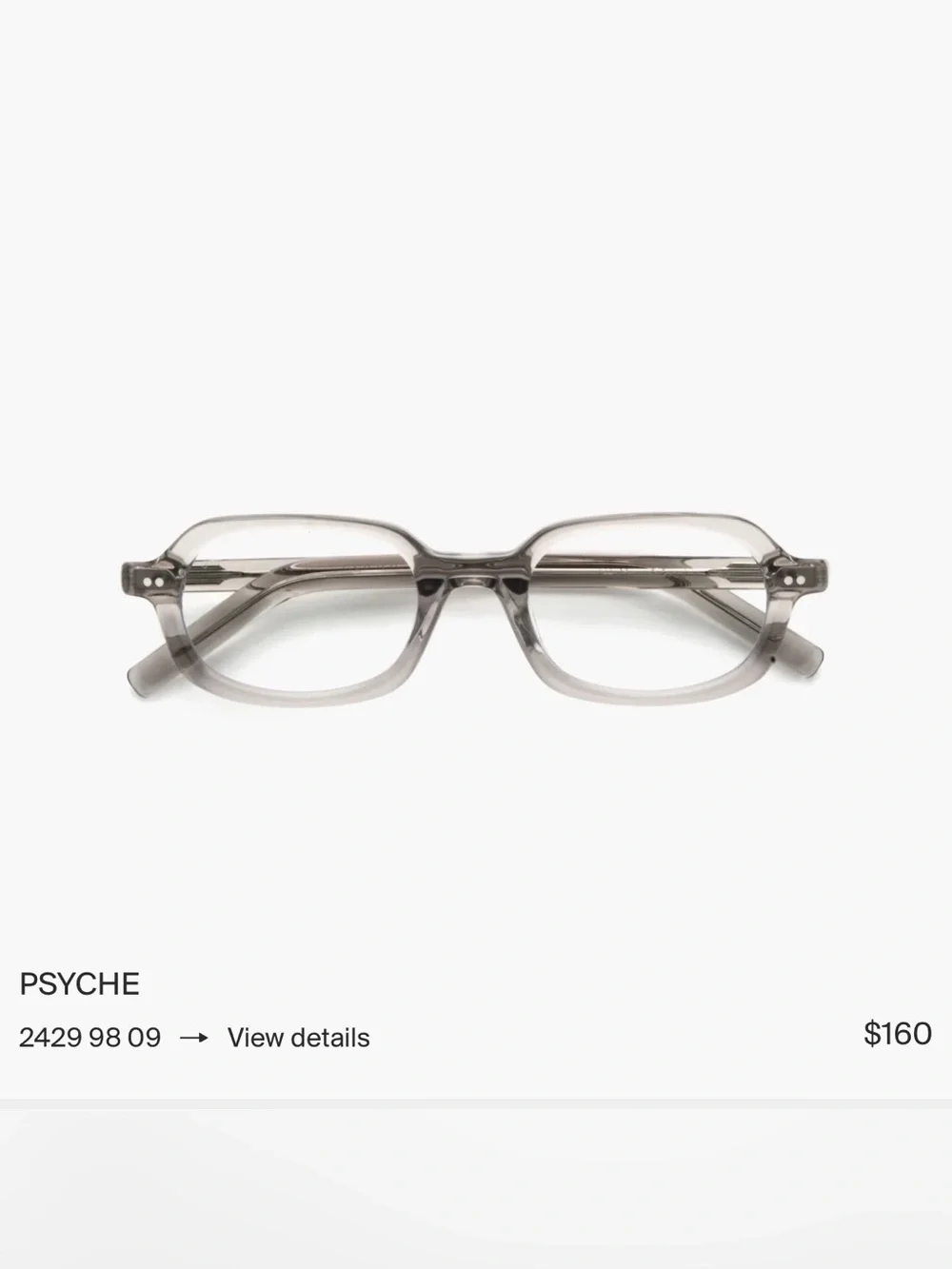 Akita Psyche Smoke Gray Rectangular Glasses